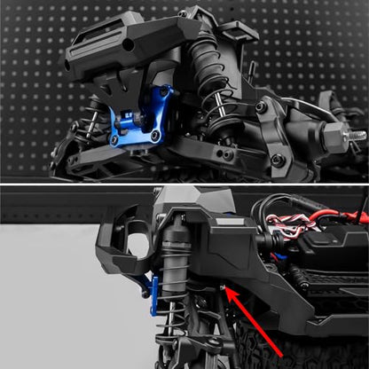 Aluminum Front Bulkhead Mount Strengthenfor Tra-xxas 1/16 Mini Maxx | 4WD RTR Brushless Monster Truck Upgrades Blue Front Bumper Support Mount - color: Blue