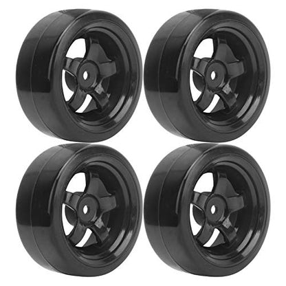 RC Wheel Rim Tire, Wear‑Resistant 63mm RC Hard Plastic Tyres for RC 1/10 On-Road Racing Car and Drift Car for WPL D12 1/10 RC Car