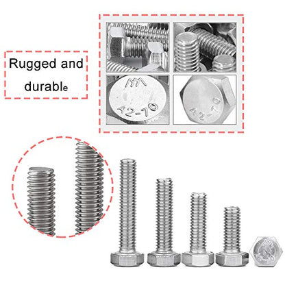 newlng M5 304 Stainless Steel Bolts and Nuts Kit, Hex Flat Head Cap Bolts Screws Nuts Hexagon Socket Head Screw,Heavy Duty Hex Bolts Nuts Assortment, Head Mechanical Parts Combination Box - size: A-M5