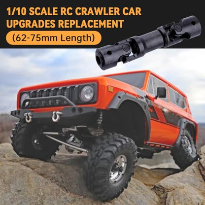 Splined Steel Universal Drive Shaft Driveshafts CVD Axle Shaft 1/10 Scale RC Crawler Car Upgrades Replacement for Traxxas Axial Tamiya RC4WD Redcat Racing (62-75mm Length) - size: 62-75mm Length