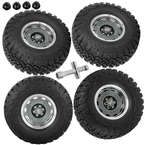 RC 2.2in Wheels&Wheel Rim Tires Beadlock Wheel for 1/10 SCX10 AMG 6x6 TRX4 Red cat Gen8 Red cat Everest gen 7 Pro.Aluminium Wheel Hub Rim Wheel Rim.Titanium (4PCS) - color: Titanium(4pcs）