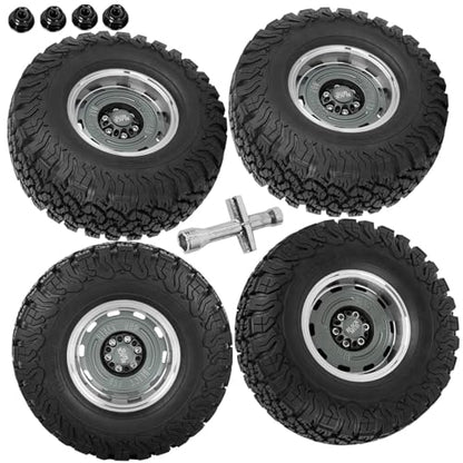 RC 2.2in Wheels&Wheel Rim Tires Beadlock Wheel for 1/10 SCX10 AMG 6x6 TRX4 Red cat Gen8 Red cat Everest gen 7 Pro.Aluminium Wheel Hub Rim Wheel Rim.Titanium (4PCS) - color: Titanium(4pcs）