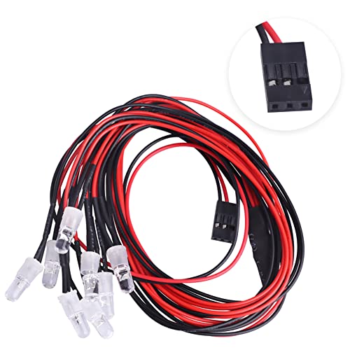 RC Car Lights 8LEDs Headlights Taillight Kit for Traxxas Arrma HSP Tamiya Redcat RC4WD Axial SCX10 RC Car Truck Crawler Drift On Road Touring Cars (4 Red +4 White)