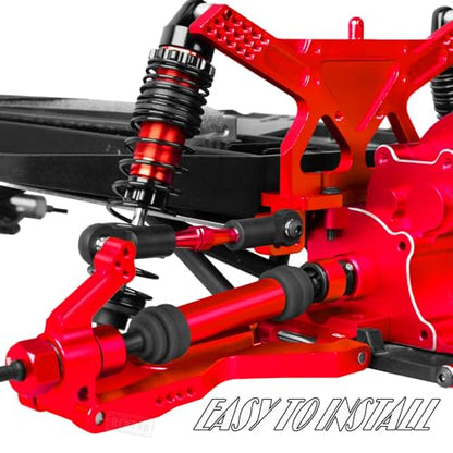 Rear Drive Shaft CVD & Front Axles Upgrades Part for 1/10 Slash 2WD/Slash VXL 2WD,Stainless Steel #45 Driveshaft with Hex,Red - color: Red - Parts