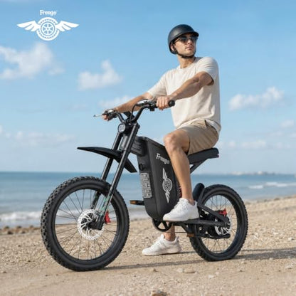 Freego X2Pro Electric Motorcycle for Adults Teens,Electric Dirt Bike Teens 6000W(Peak) Motor 1800Wh Battery,Max 50Mph Off Road Electric Bicycle,Full Suspension UL 2849 Certified - color: Dark Grey