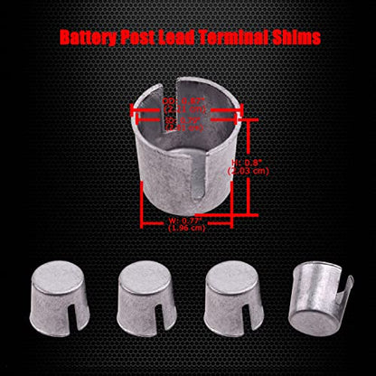 Ampper Battery Terminal Cleaning & Repair Kit, Battery Terminal Cleaning Kit with 5 Shims, 2 Brushes and 12 Piece Washers - color: Cleaning & Repair Kit