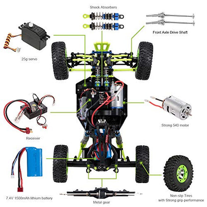 GoolRC WLtoys 12428 RC Car, 1/12 Scale 4WD 50km/h High Speed RC Rock Crawler, 2.4Ghz Remote Control Off Road Truck for Adults
