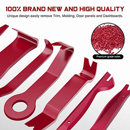 Nilight 238Pcs Trim Removal Tool, Auto Push Pin Bumper Retainer Clip Set | Fastener Terminal Remover Tool Adhesive Cable Clips Kit Car Panel Radio Removal Auto Clip Pliers - color: 238 Clips+ Remover Tools Red