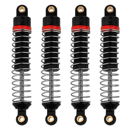 4PCS 53mm/59mm/66mm Aluminum Shocks Absorbers Oil Long Threaded Damper for 1/18 RC Crawler TRX4M Bronco Defender K10 Upgrade Parts (66mm Black) - color: 66mm Black