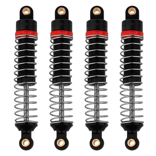 4PCS 53mm/59mm/66mm Aluminum Shocks Absorbers Oil Long Threaded Damper for 1/18 RC Crawler TRX4M Bronco Defender K10 Upgrade Parts (66mm Black) - color: 66mm Black