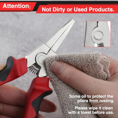 8 Inches Lock Ring Pliers Flat Snap Ring Pliers Straight Nose - size: 8" Straight Nose