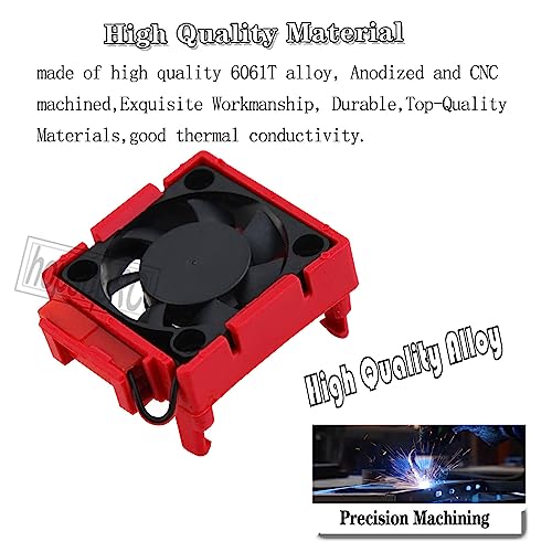 VXL-3s ESC Motor Cooling Fan Upgrades Part for 1/10 Slash/Rustler/Stampede VXL 4X4 2WD,High Velocity Fan Heatsink Hops Up,Replace #3340,Red - color: Red/for 2wd4wd