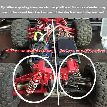 Swing Arm Shock Mount Body Pillar Steering Rod Kit, Metal Aluminum Alloy Upgrade Accessories Spare Part, for Hyper GO BEZGAR Jetwood H16BM H16GT H16DR 1/16 RC Car (Blue) - color: Blue