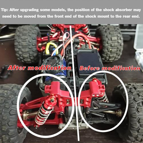 Swing Arm Shock Mount Body Pillar Steering Rod Kit, Metal Aluminum Alloy Upgrade Accessories Spare Part, for Hyper GO BEZGAR Jetwood H16BM H16GT H16DR 1/16 RC Car (Titanium) - color: Titanium