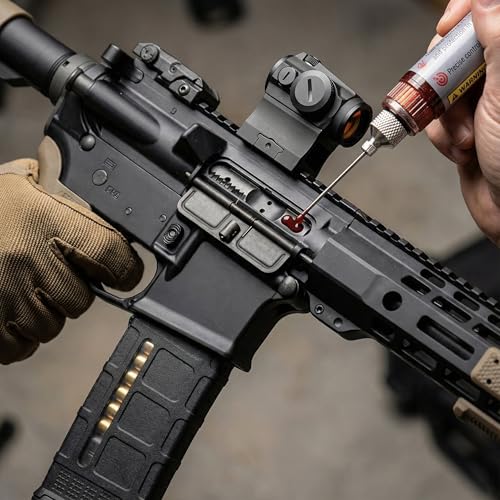 Synthetic Gun Grease Medium Viscosity High Temp (2 Bottles, 8ml Each) | High Pressure Formula, Precision Needle Applicator for Firearm Slide Rails, Bolt Carrier, Locking Surfaces