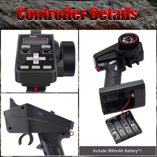 GOUPRC Racing CT-6A RC Transmitter 6 Channels 2.4GHz and Receiver with 2204 2400KV Brushless Outrunner Transmission Motor & 30A Brushless ESC Combo for SCX24 RC Crawler Axial 1/24 RC Car Crawler - style: 6CH Transmitter & Receiver kit