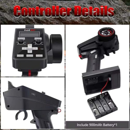 GOUPRC Racing CT-6A RC Transmitter 6 Channels 2.4GHz and Receiver with 2204 2400KV Brushless Outrunner Transmission Motor & 30A Brushless ESC Combo for SCX24 RC Crawler Axial 1/24 RC Car Crawler - style: 6CH Transmitter & Receiver kit