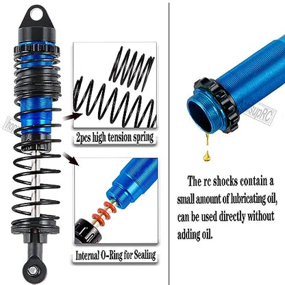 Upgrades for 1/10 Rustler/Slash/Stampede 4x4,RC Shocks&Steel Drive Shaft CVD&Adjustable Turnbuckles Camber Links&A Arm&Caster Block,Steering Blocks,Stub Axle Carriers,Wheel Hex&Hex Hub,Blue - color: (1Set)Navy Blue