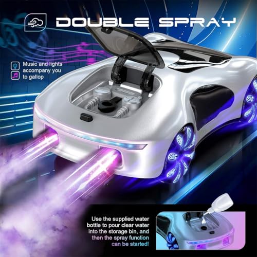 2.4G Gesture Sensing RC Stunt Car, LED Drift Racing Car with Spray Boost, USB Charging Station & Music Effects – 360° Flip Toy Gift (Handle+Watch RC Version) - color: Pink