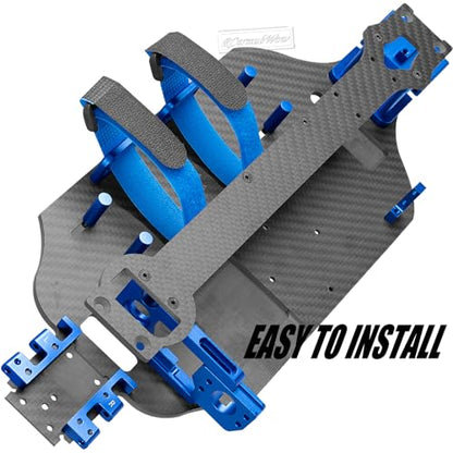 Carbon Fiber Chassis Upgrades Part for 1/10 F0rd F15O Rapt0r R 101076-4,RC Chassis Protect Armor Skid Plate Guard,Navy Blue - color: Navy Blue(1set)