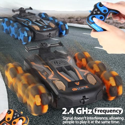 6WD Gesture Sensing RC Stunt Cars, 2.4Ghz Remote Control Cars,Toys Gifts for Kids 8 9 10 11 12 Year Old Boys Girls,360° Rotation Drift Car with Light & Music DMRC010-O