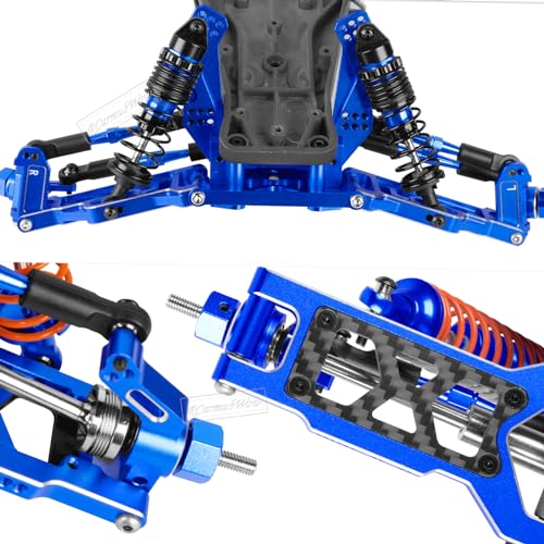 RC Upgrades Part for 1/10 Slash 2WD,Slash 2WD VXL,Alloy Aluminum Front Rear Suspension Arms,Front Steering Block,Rear Stub Axle Carriers,Left Right Caster Blocks,Navy Blue - size: Navy Blue(caster block set&arms)