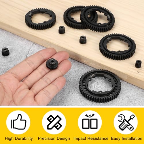 MECCANIXITY 48P Hardened Steel Pinion Gear, 28T 3.175mm Shaft Metal Motor Gear with Hex Key for RC Brushless Brush Motor Model Car Replace(Black) - size: 28T