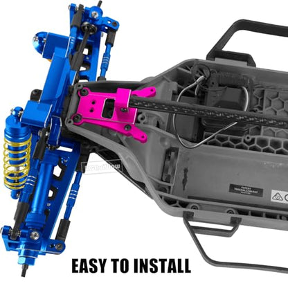 RC Chassis Brace Kit Upgrades Part for 1/10 Slash 4x4 LCG,Slash 4x4 LCG VXL,Rustler 4x4,Rustler 4x4 VXL,Alloy Aluminium w/Carbon Fibre Chassis Brace,Pink - color: Pink(1set)