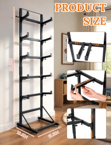 RC Car Display Stand 5-Tier Adjustable Shelf for 1/8 1/10 1/12 1/18 1/24 Scale Models – Compatible with TRX4, SCX10, TRX4M, Ascent-18, FCX18, SCX24 Crawler Trucks with Side Hooks for Remotes & Tools