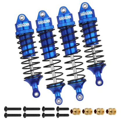 4PCS 1:10 Scale RC Car Shock Front & Rear Shock Absorber Assembled Set Compatible with 1/10 Traxxas Slash/Rustler/Stampede 4x4 4WD Upgrade Replacement Parts#5862(Blue) - color: Blue