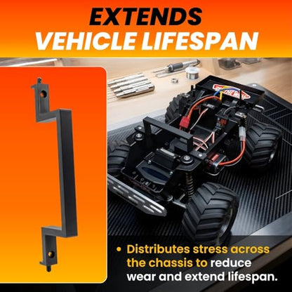 SplashNColor Body Mount Brace Compatible with Tamiya Lunchbox – Front or Rear Chassis Support | Reinforced Electronics Area Guard | Stable RC Handling Upgrade