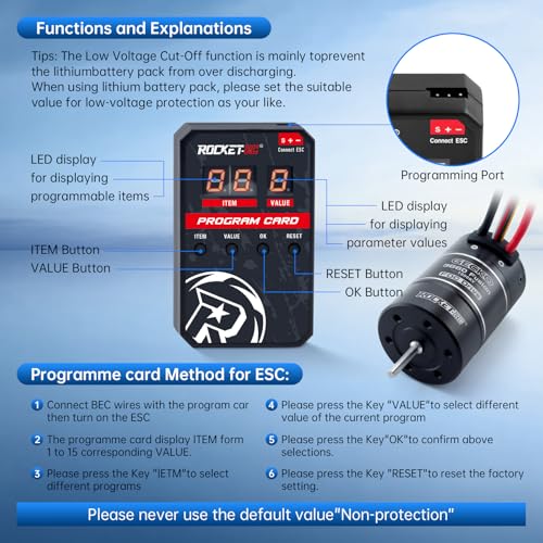 3660 Brushless Motor Fusion Foc Drive and Programming Card Combo for 1/10 RC Crawler Car (1800kv)