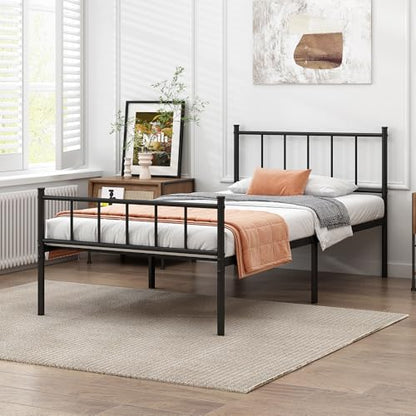 DIIYIV Twin XL Metal Bed Frame,Steel Slat Support,Noise Free,Easy Assembly | Twin XL Size Bed,Mattress Foundation,Underbed Storage,No Box Spring Needed - size: Twin XL