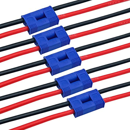 5Pairs EC3 Plug Connector Female and Male Deans with 14AWG 10cm Silicon Wire for RC Lipo Battery Cable Drone - style: EC3
