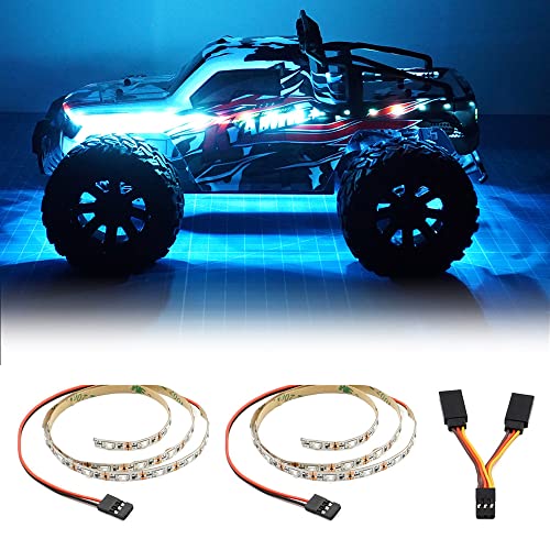 LED Light Strip for RC Fixed Wing Airplane Flying Wing Plane AR Wing Drone Model Car Truck (Ice Blue) - color: Ice Blue