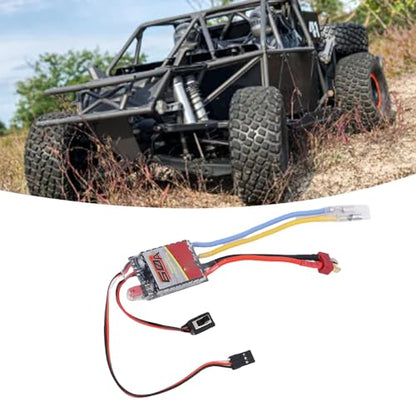 60A Brushed ESC for 540 550 380 370 RC Motors, Electronic Speed Controller with T Plug for 1/10 1/12 1/16 Scale RC Cars, Trucks, and Crawler Vehicles
