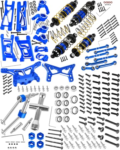 RC Upgrades Part for L0S1 1/24 Micro-B,1/28 Micro-T,Driveshafts,Shocks,Shock Towers,A Arms,Caster Blocks,Steering Block,Stub Axle Carriers,Turnbuckles,Bearing & Screw Set,Navy Blue - color: Navy Blue(1set)
