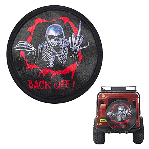 1/10 RC Simulation Leather Spare Tires Cover Accessories Compatible with Traxxas TRX-4 Tamiya CC01 Axial SCX10 Wraith D90 Redcat HSP 1/10 RC Crawler Truck (Back Off) - style: Back Off