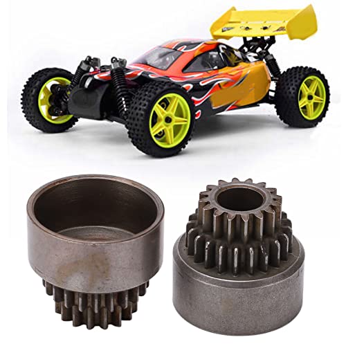 TREETDOBV 2pcs 02023 Steel Two Speed Clutch Bell, Durable Metal Steel Clutch Bell Double Gears for HSP 94122 94166 1/10 RC Car Upgrade Parts Replacing Old Part