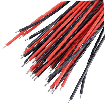 20pairs Pin Male Female Connector Kit with Silicone Wire Red Black for Helicopters Planes and Li-Polymer Battery Connections