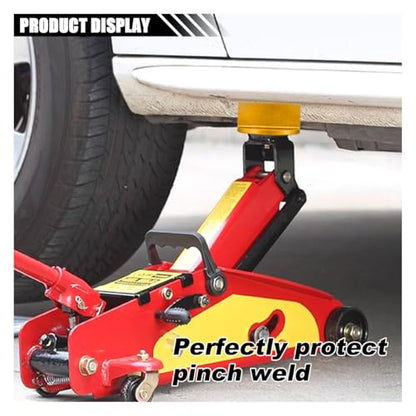 Universal Magnetic Jack Pad, 0.37" Slotted Aluminum Grooved Pad | Jack Puck Pinch, Pinch Weld Frame Rail Adapter with Large Slotted for Most Cars SUVs Trucks, Orange - color: Orange