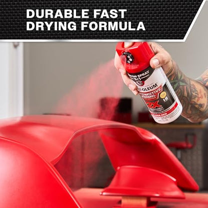 Rust-Oleum 2X Automotive Enamel 5-in-1 Spray Paint, Gloss Red | Fast Dry, Adjustable Custom Spray Dial, Multi Surface (Metal, Wood, Plastic and More), Any Angle, Ultimate Coverage, 6 Pack - color: Gloss Red, size: 12 Ounce (Pack of 6)