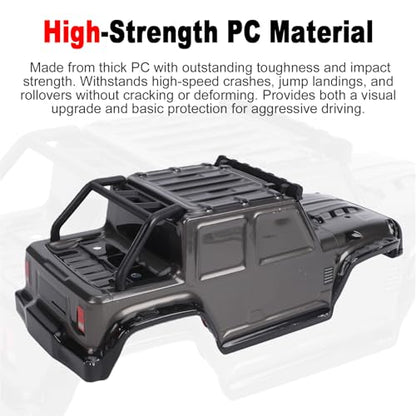 RC Car Body Shell Replacement for SCY16103 16103PRO 1/16 4WD Truck with Quick Release Pins (Grey) - color: Grey