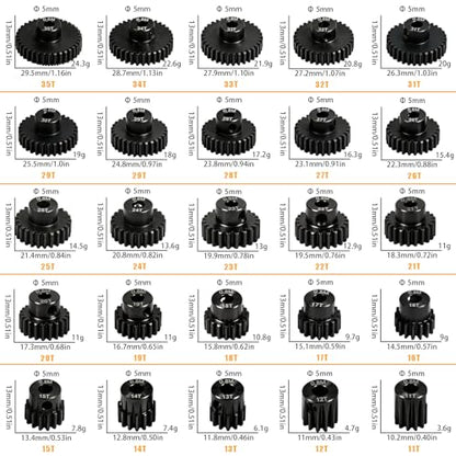 3-Pack Steel Metal 0.8M 5mm Pinion Motor Gear Sets 23T Compatible with HPI Kyosho Losi Axial Tamiya 1/8 1/10 RC Car Monster Truck Buggy, 0.8 Module Gear for Traxxsa Arrma - style: 3Pcs 23T