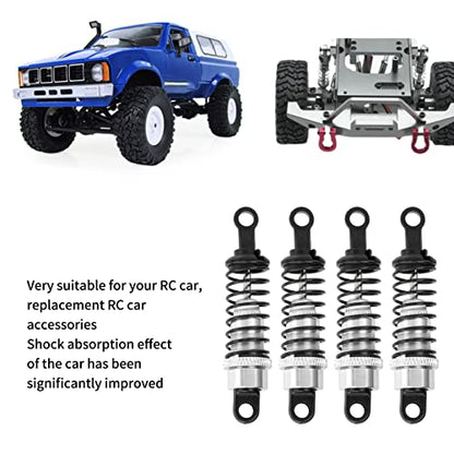 4Pcs RC Shock Absorbers, 64mm Aluminum Alloy Shock Absorber Oil Damper Adjustable Remote Control with Shock Mount Silver - size: Silver