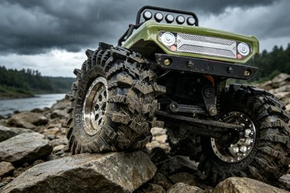 1.3" RC Crawler Tires - 72mm Batwings 4-Pack Fits TRX4M SCX24 | Super soft sticky mud tires with foam inserts, upgrade for 1/18 TRX4M High Trail & 1/24 micro off-road RC crawlers