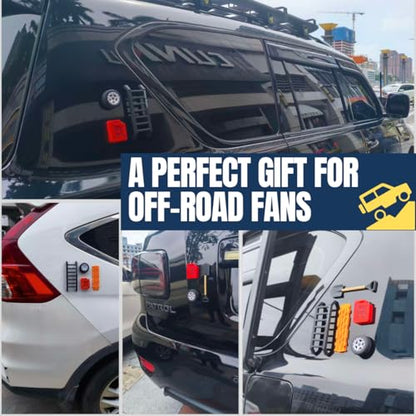 Mini Off-Roading Gear Bumper Magnets, Magnetic Little Ladder 5-in-1 Kit | Powerful Magnet Mounting, ABS and ASA materials, offroad fans gifts,Off-Road Emblems, Off-Roading lover Stickers - color: Orange