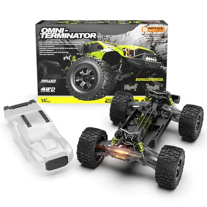 CROBOLL Mini 1:10 Carbon Fiber RC Truck Roller, Hobby Grade RC Car Chassis | Central Differential Transmission Structure, All Terrain RC Monster Truck Supporting, Chrome Steel Helical Gear