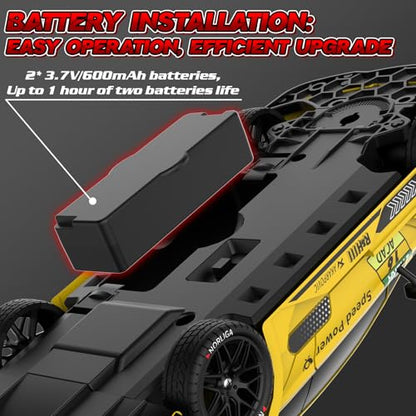 RC Drift Car 1/20 Scale 2.4GHz 4WD Remote Control Cars with Led Lights 22KM/H High Speed &1/28 Scale Gesture Sensing RC Stunt Cars Toys for 6-12 Years Old Boys Girls