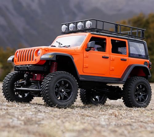 1/12 RC Crawler RTR, MN-128 Off-Road Truck, 4x4 RC Rock Crawler with 2.4G Remote Control RC Jeep Car Model for Adults Hobby Gifts (Orange) - color: Orange